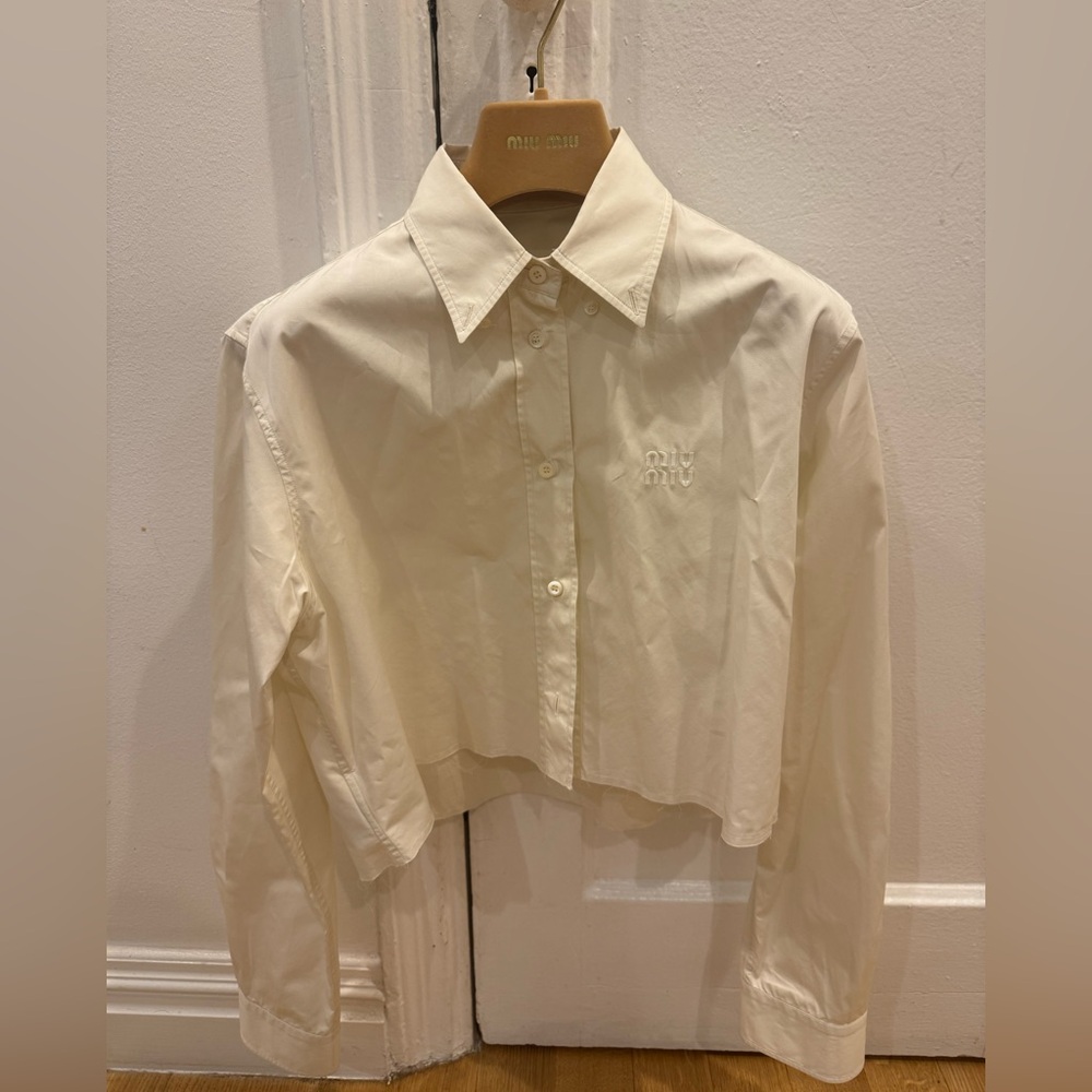 Miu Miu Elegant Cream Blouse